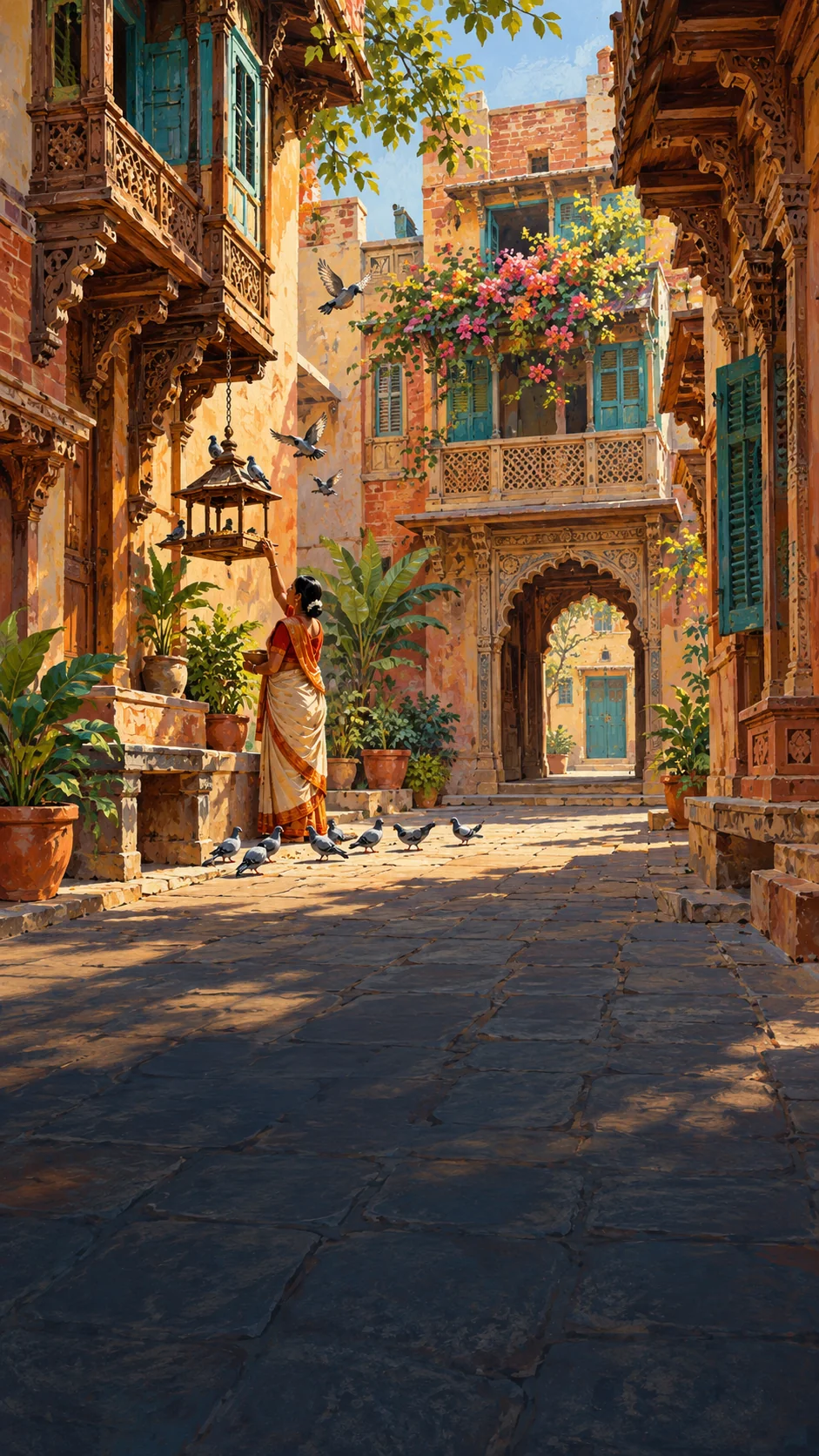 AI conceptual travel illustration: ahmedabad; not a photograph of the actual site